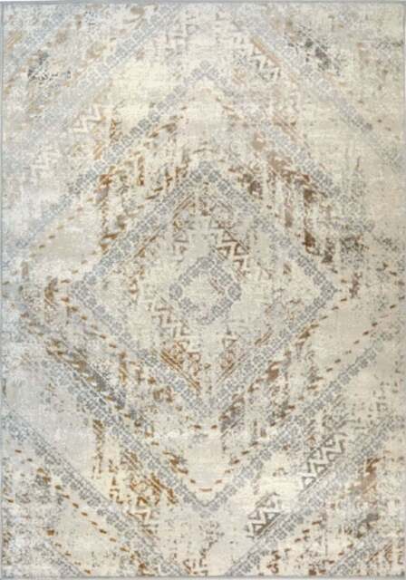 Rackhams Abstract Vintage Cream/Ochre Rug - D176F - 120X170 cm - image 1
