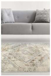 Rackhams Abstract Vintage Cream/Ochre Rug - D176F - 120X170 cm - thumbnail 3