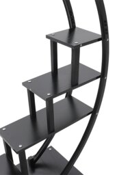 Rackhams 2pcs Half-Moon-Shaped Stand Display Shelf Plant Stand Bookshelf with Wheels - Black - thumbnail 5