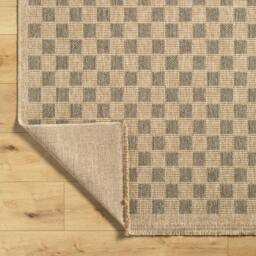 Rackhams Mirage-Cottage Tan Black Checkered Fringe In- & Outdoor Jute-Look Rug - 200 x 275 cm - thumbnail 4