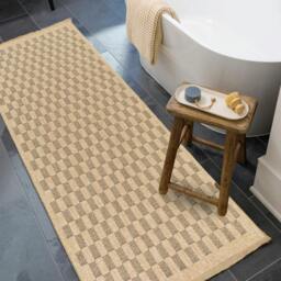Rackhams Mirage-Cottage Tan Black Checkered Fringe In- & Outdoor Jute-Look Rug - 200 x 275 cm - thumbnail 5