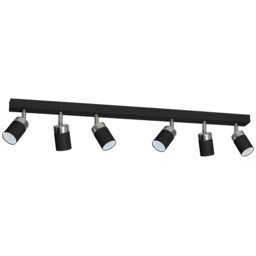 Rackhams Joker Hand Made Ceiling Lamp In Matt Black With Striking Chrome Detail Featuring 6 Minmalistic Slender Cylinder Shades - thumbnail 5