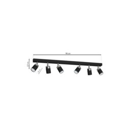 Rackhams Joker Hand Made Ceiling Lamp In Matt Black With Striking Chrome Detail Featuring 6 Minmalistic Slender Cylinder Shades - thumbnail 6