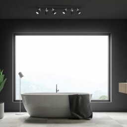 Rackhams Joker Hand Made Ceiling Lamp In Matt Black With Striking Chrome Detail Featuring 6 Minmalistic Slender Cylinder Shades - thumbnail 4