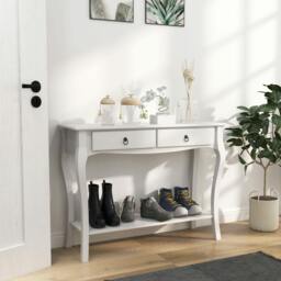 Rackhams Console Table Sofa Side Desk with Storage Shelves Drawers for Entryway