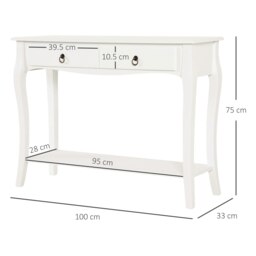 Rackhams Console Table Sofa Side Desk with Storage Shelves Drawers for Entryway - thumbnail 4