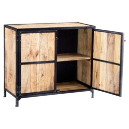 Rackhams Durin Vintage Up cycled Industrial Wood Small Sideboard - Metal - 1 - thumbnail 3