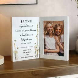 Rackhams Personalised Friend Wooden Hinged 6x4 Photo Frame - White - Wood - 4x6 - thumbnail 2