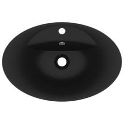 Rackhams Luxury Basin Overflow Oval Matt Black 58.5x39 cm Ceramic - thumbnail 4