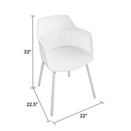 Rackhams CL Camelo Resin Chairs 2PK with open back in white - White - thumbnail 2