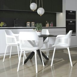 Rackhams CL Camelo Resin Chairs 2PK with open back in white - White - thumbnail 3