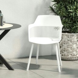 Rackhams CL Camelo Resin Chairs 2PK with open back in white - White - thumbnail 4