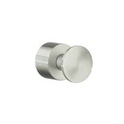 Rackhams Pair of Brushed Nickel Towel Hooks (19mm) Wall Mounted Bathroom Storage Round Robe Hooks Clothes Hanger Coat Peg - thumbnail 1