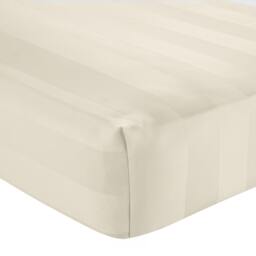 Rackhams So Soft Satin Stripe Fitted Sheet Cream - King - Cream - thumbnail 3
