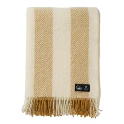 Rackhams Yellow Ochre Brushed Wool Stripe Throw - thumbnail 3