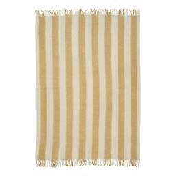 Rackhams Yellow Ochre Brushed Wool Stripe Throw - thumbnail 4