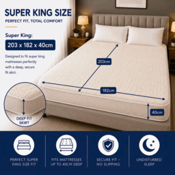 Rackhams Electric Blanket Super King Size Bed Premium Fleece Underblanket Dual Control with Elasticated Skirt - thumbnail 2