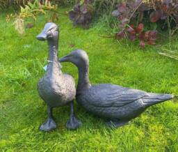 Rackhams Pair of Ducks Garden Sculpture Cast Aluminium Ornament - Cast Aluminium - Bronze - Sculpture - thumbnail 4