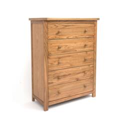 Rackhams Trivento 5 Drawer Chest of Drawers Wood Knob - Natural - thumbnail 2
