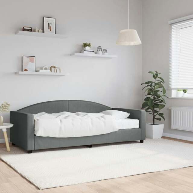 Rackhams Daybed with Mattress Blue Dark Grey 90x190 cm Fabric