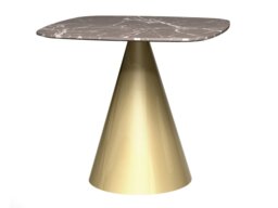 Rackhams Oscar Square Dining Tables - Small - Black Matt Powder - Brown Marble - thumbnail 6