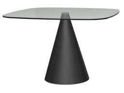 Rackhams Oscar Square Dining Tables - Small - Black Matt Powder - Brown Marble - thumbnail 3