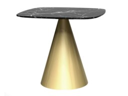 Rackhams Oscar Square Dining Tables - Small - Black Matt Powder - Brown Marble - thumbnail 5