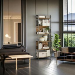 Rackhams 6-Shelf Industrial Bookcase with Steel Structure - thumbnail 4