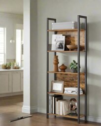 Rackhams 6-Shelf Industrial Bookcase with Steel Structure - thumbnail 3