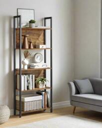 Rackhams 6-Shelf Industrial Bookcase with Steel Structure - thumbnail 1