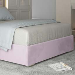 Rackhams Arabella Upholstered Soft Velvet Metal Bed Frame - Pink - Pink - Super king - thumbnail 3