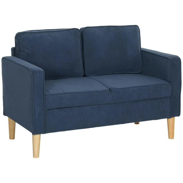 Rackhams Small Two-Seater Corduroy Sofa - Blue