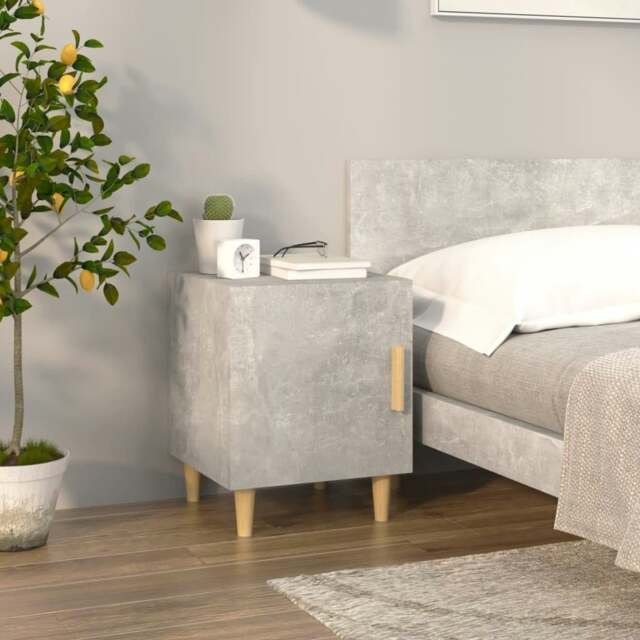 Rackhams Bedside Cabinet Concrete Grey Engineered Wood