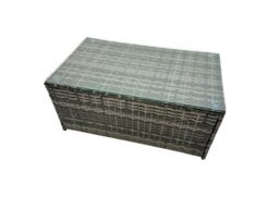 Rackhams PE Rattan Garden Furniture Set Lounge Double Seat Sofa Coffee Table Set with 2 Small Stools Dark Grey MixedMixed - thumbnail 3