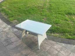 Rackhams Light Grey Rattan Rectangular Dining Table and 4 Chairs Set Outdoor Garden furniture Set with Seat Cushion - thumbnail 3