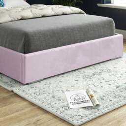 Rackhams Alma Upholstered Soft Velvet Bed Frame - Pink - Pink - Double - thumbnail 3