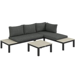 Rackhams 3pcs Garden Sectional Sofa Side Table Furniture Set w/ Cushion - thumbnail 3
