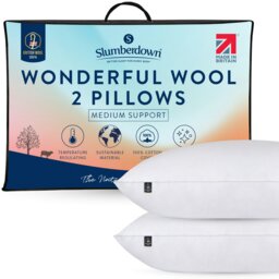 Rackhams Wonderful Wool Firm Support Pillow - Cover: 100% Cotton Filling: 100% British Wool - Medium - 4 Pack - thumbnail 2