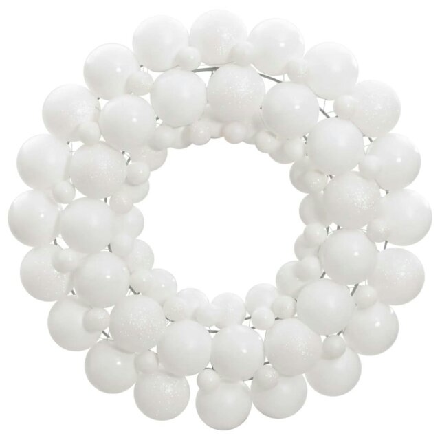 Rackhams Christmas Wreath White 45 cm Polystyrene - White - Polystyrene (PS) - image 1