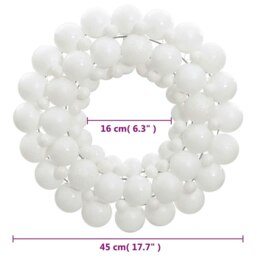Rackhams Christmas Wreath White 45 cm Polystyrene - White - Polystyrene (PS) - thumbnail 4
