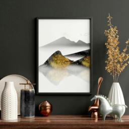 Rackhams Japandi wall art - set of 3 framed wall art - A2 16.54 x 23.39 in / 42 x 59.4 cm - Satin Photo paper 280 gsm - Black Frame - thumbnail 3
