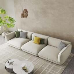 Rackhams TOFU Agnes Three Seater Corner Sofa, Suede, Modular Sofa - Red - Ottoman ( Can't be sold separately. ) - thumbnail 5