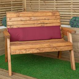 Rackhams 99 x 20 x 5cm Cushion Back for 2 Seater Wooden Garden Bench in Burgundy - thumbnail 4