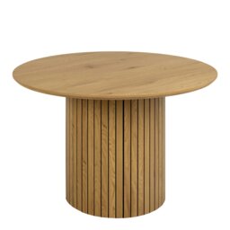 Rackhams Yale Dining Table in Oak Included 4 Adele Dining Chair in Grey Fabric - Brown - No - Brown - thumbnail 2