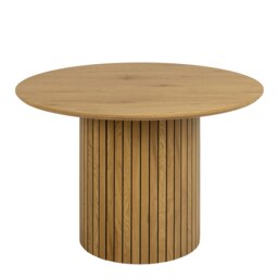 Rackhams Yale Dining Table in Oak Included 4 Adele Dining Chair in Grey Fabric - Brown - No - Brown - thumbnail 3