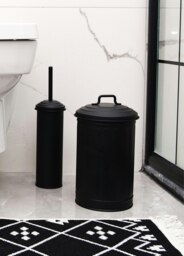 Rackhams Black Waste Bin & Toilet Brush Set - thumbnail 4
