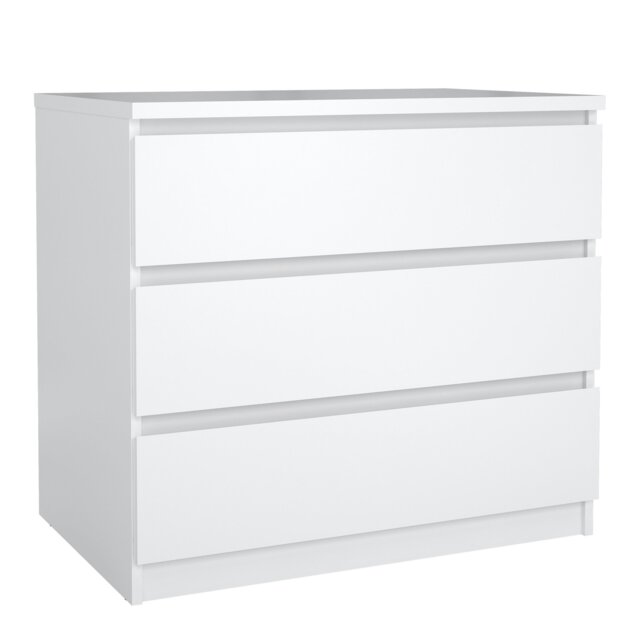 Rackhams Naia Chest of 3 Drawers in White High Gloss - White - High Gloss - Melamine - image 1