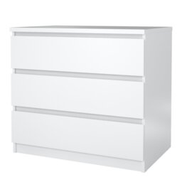 Rackhams Naia Chest of 3 Drawers in White High Gloss - White - High Gloss - Melamine - thumbnail 3