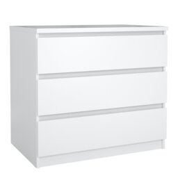 Rackhams Naia Chest of 3 Drawers in White High Gloss - White - High Gloss - Melamine