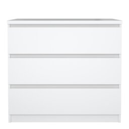 Rackhams Naia Chest of 3 Drawers in White High Gloss - White - High Gloss - Melamine - thumbnail 2